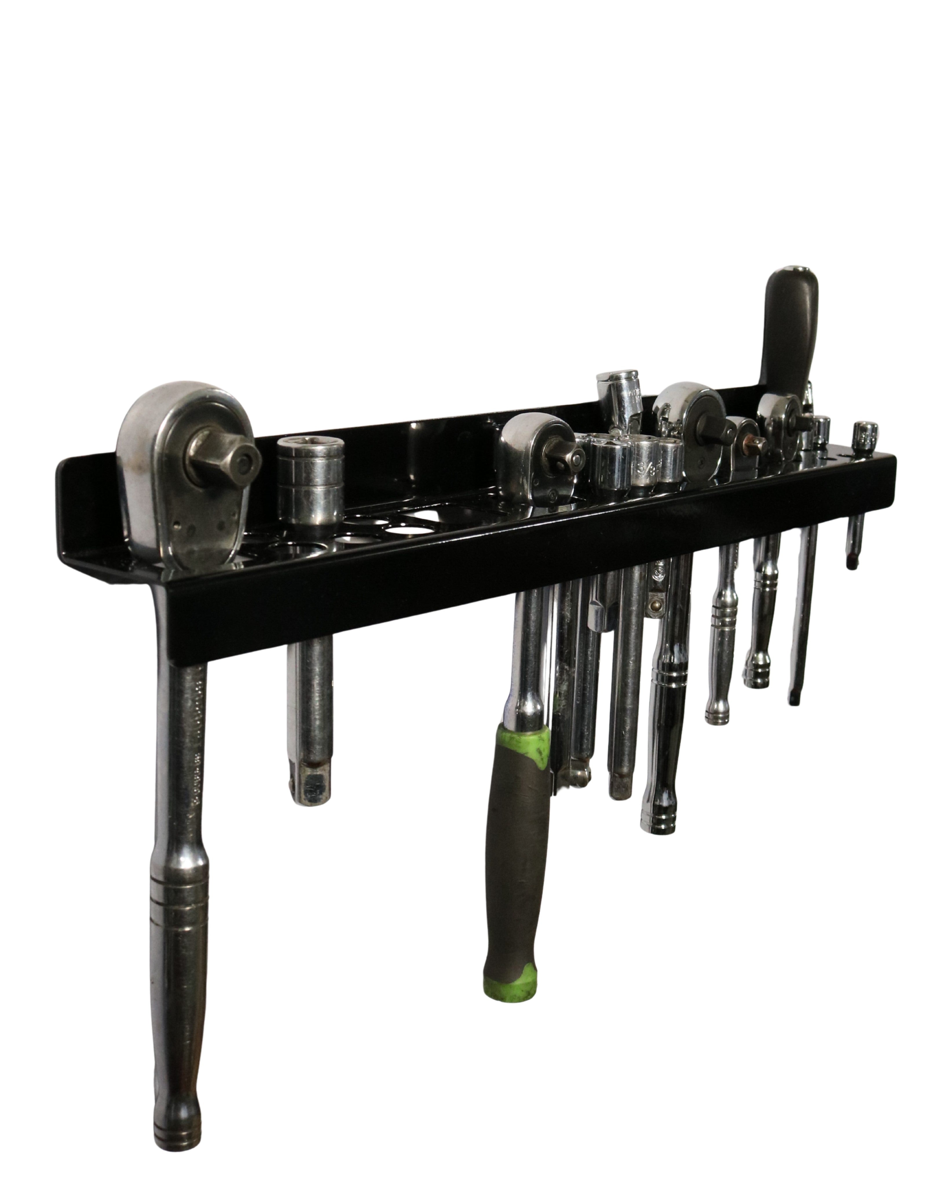 Heavy‑Duty Ratchet & Extension Holder — 18‑Gauge Steel